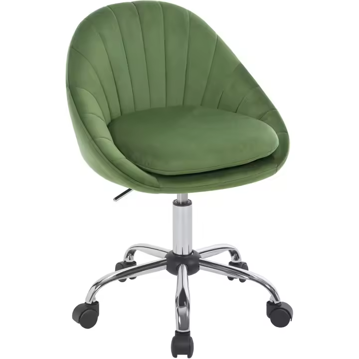Tocador Giratoria con Respaldo Amplio, Silla Ordenador Terciopelo, Silla Ergonómica de Estudio y - 1