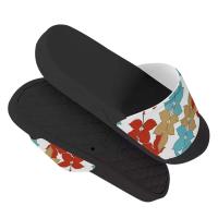 Zapatillas planas del logotipo de las sandalias de goma de los hombres del diapositivo del llano del negro del diseño de la bandera americana de moda - details 4