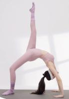 Calcetines de yoga de algodón tipo toalla con rayas de punto de silicona antideslizantes para mujer, cálidos, para pilates, con agarre, tipo tripulación. - details 6