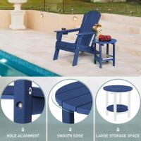 Juego de 2 mesas auxiliares, mesas auxiliares de patio de 2 niveles, HDPE para todo tipo de clima para exteriores - details 5