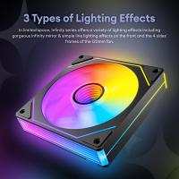 1pc Ventilador de radiador Prism 7Pro ARGB Infinity Mirror, ventilador de caso silencioso de 12cm con PWM, ventilador de enfriamiento de CPU para consola de juegos, 3 efectos de iluminación, 800-1800 RPM, 29dB de ruido bajo - details 1