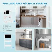Taburete de Aprendizaje 2 en 1 Versátil para Niños Mayores de 3 Años Escritorio Convertible con Escritura y Barra de Seguridad 42x44x86 cm Gris - details 3
