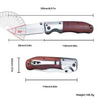 Cuchillo plegable portátil, hoja de acero inoxidable, mango de madera con Clip trasero, herramientas de Camping de viaje, regalo de vacaciones - details 1