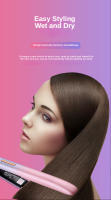 Plancha de pelo profesional 2 en 1, plancha plana para alisadores de cabello húmedos o secos, herramientas de peinado para rizos - details 19