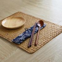 Manta de Mesa de Paja de Mar Natural Tejida a Mano Rectangular de Ratán Posavasos de Té de Paja - details 7