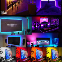 Tira de luces LED con USB, cinta de diodo de retroiluminación de TV, 5V, RGB 5050, cambio de Color con Control remoto de 24 teclas para decoración de habitación - details 7
