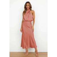 BUNO-Vestido largo sin mangas de satén de seda de gama alta para mujer, vestidos elegantes a la moda para celebridades, vestido de noche, ropa de fiesta para mujer - details 11