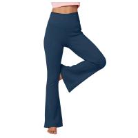 Malla, Tiro Bo Camping Yoga Malla Usada Con Corte De Bota, Pantalones De Entrenamiento Cómodos Para Mujer, Rosa Informal - details 6