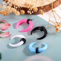 ZS-Piercing acrílico con forma de cuerno para la nariz, 1 unidad, 1,6-10MM, gran calibre, para el tabique, negro, blanco, rosa, joyería - details 6