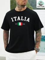 Camiseta de hombre 100% algodón puro, cuello redondo casual, impresión de letras no transparente, lavable a máquina - 180g - details 0