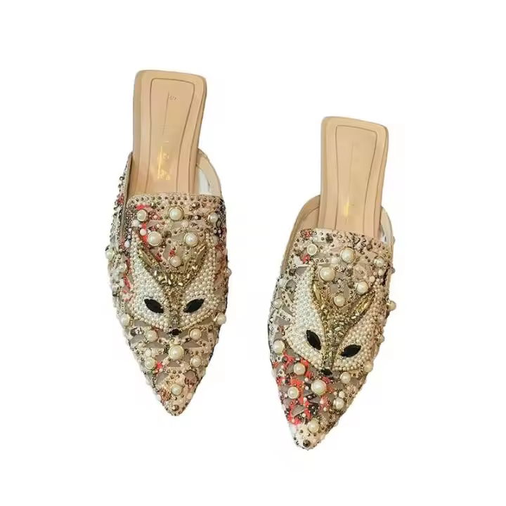Zapatos planos de mujer con punta puntiaguda y espalda expuesta, zapatos de mujer antideslizantes - 1