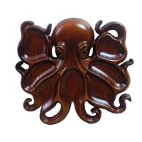 Bandeja de madera para servir pulpo, bandeja única decorativa, plato de comida de pulpo, tablas de charcutería de pulpo con partición novedosa, comida para fiesta - details 8