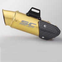 Conversión de motocicleta C15 tubo de escape Universal dorado biselado 450SR 800NK NINJA400 CBR400R - details 6