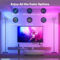 Lámpara de Pie LED Regulable, Lampara de Pie Salon con Distancia & Táctil, 4 Temperaturas de Color, 1300LM, Lámpara de Lectura Moderna para Salón, Dormitorio y Oficina, 20W, Negra - details 12