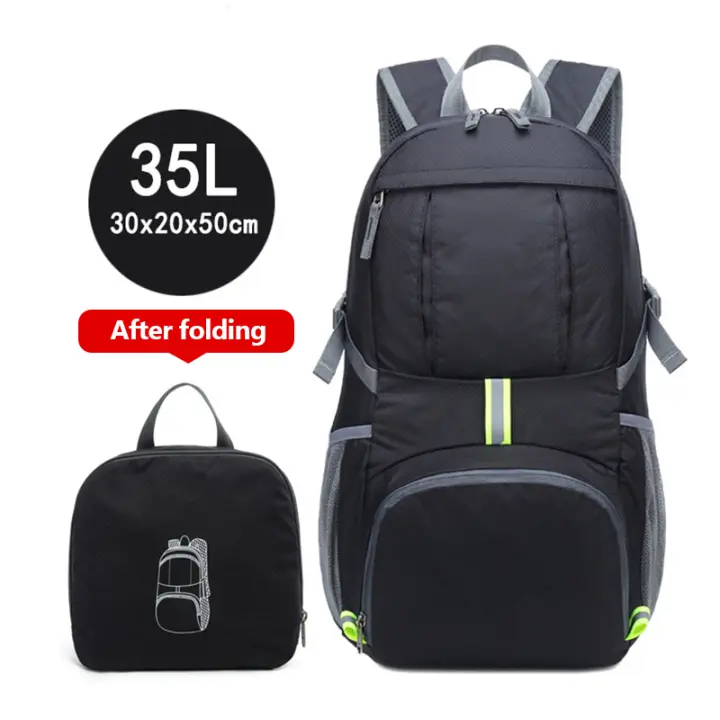 Mochila impermeable plegable de 35L, bolsa ligera de almacenamiento para exteriores, con estampado sólido, para acampar, montañismo y viajes - 1