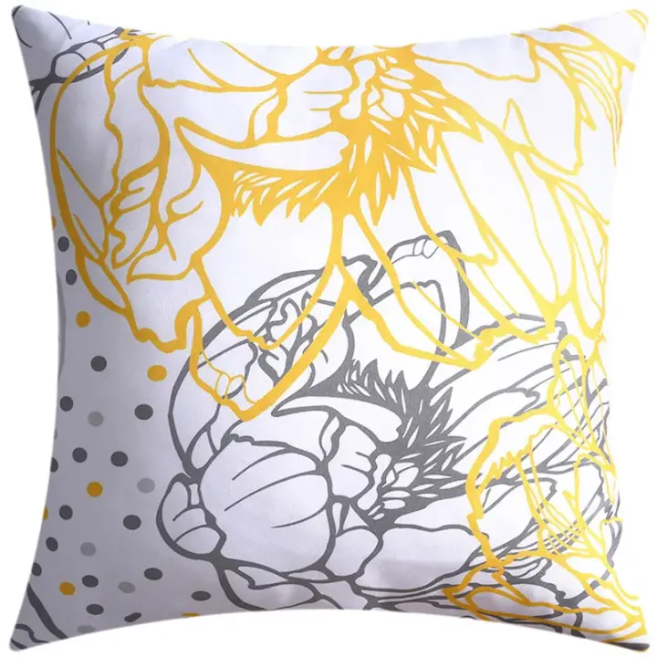 Funda de almohada nórdica con estampado de flores, cubierta de cojín de doble cara para sofá, sala de estar, oficina, 45cm, decoración del hogar - 1