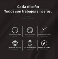 Reloj de Cuarzo Ébano de Alta Calidad Diseño Nórdico Minimalista Correa de Cuero Genuino - details 1