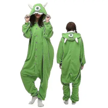 SIYUE Disfraz De Mono De Monstruos Wazowski Para Adultos, Pijama Para Mujer, Hombre, Disfraz De Animales, Navidad, Carnaval, Halloween, Verde, M