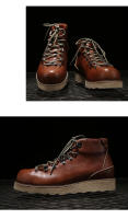 Cuero genuino versátil estilo británico medio ayuda primera capa cuero de vaca tendencia retro herramientas botas - details 0