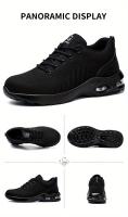 Zapatos de seguridad laboral antideslizantes con puntera de acero para hombres, a prueba de perforaciones y transpirables, zapat - details 5