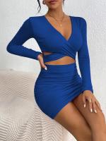 Elegante Vestido de Cintura Ajustada con Tirante de Espalda para Mujer en Otoño-Invierno - details 15