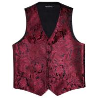 Chaleco de seda para hombre, Jacquard, verde, azul, rojo, dorado, rosa, corbata, pañuelo, conjunto de gemelos, chaqueta sin mangas de negocios para boda - details 22