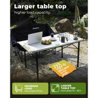 Mesa plegable enrollable de camping de aluminio portátil con bolsa de transporte - Mesa de picnic con soporte de hasta 80 kg - details 39