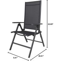 Silla plegable de aluminio Korfu, 67 x 59 x 113 cm, Carbón - details 50