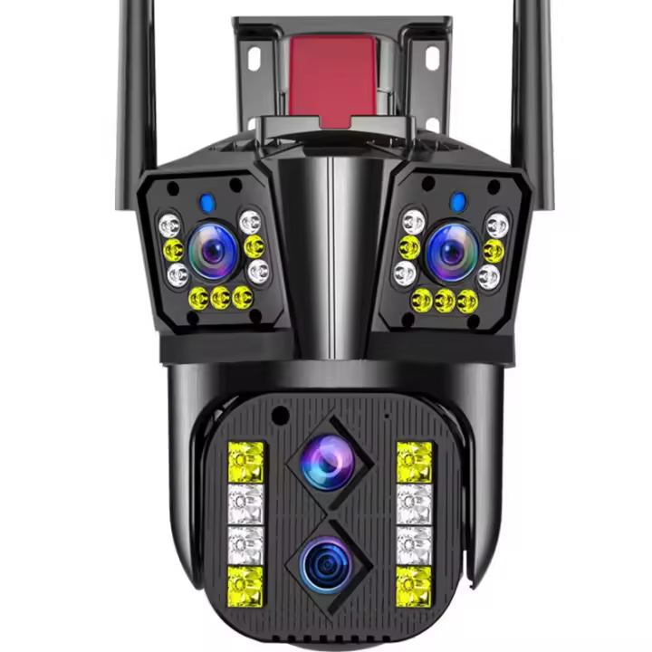 Cámara de Segurad IP PTZ de 16MP 8K Cuatro Lentes Zoom 10X WiFi Tres Pantallas Vigilancia Cámara de Seguridad Android Compatible ONVIF Katería Operada Estilo de Torre - 1