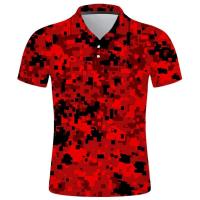 Polo con estampado de camuflaje para hombre, ropa de calle con botones, top informal con solapa, novedad de verano - details 7