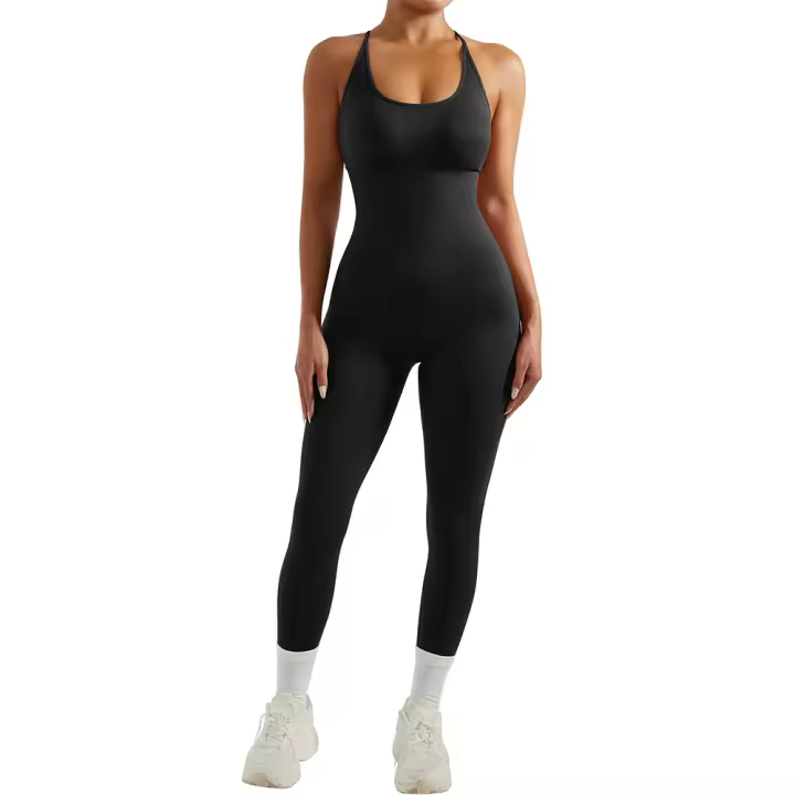 Mono ajustado para mujer, mono deportivo informal para todas las estaciones, ropa deportiva ajustada sin mangas, mono todo en uno, ropa para mujer - 1