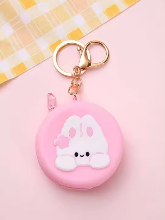 Nueva cartera monedero de silicona con forma redonda de animales de dibujos animados para mujer, llavero de regalo para niños - 1