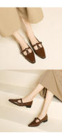 Nuevos zapatos británicos de cuero suave, zapatos pequeños de cuero, tacón grueso, tacón bajo, zapatos Marie - details 7