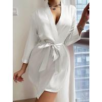Pijamas de verano para mujer, estilo europeo y americano, delantal de gasa, albornoz sexy, vestido tejido a mano de seda helada. - details 21