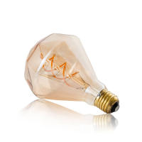 Bombilla Edison Vintage de 4W, bombilla LED amarilla cálida de 2300K, filamento suave Retro E27, corazón de cinco estrellas, G95, diamante para lámpara de decoración - details 18
