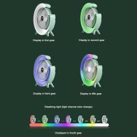 Xiaomi-ventilador portátil recargable por USB, dispositivo eléctrico con LED, 7 colores, 180 ° , ajustable, 3 velocidades, para verano - details 11