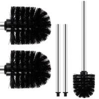 Escobillas de Baño 2 piezas WC, Cepillo para Inodoro de Acero Inoxidable, 7,5x35x7,5 cm, Negro - details 0