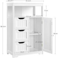 Auxiliar Cocina Multiusos Puertas Dobles Salón Entrada Blanco 555x295x865 cm - details 5