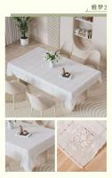 Mantel suave Ence ligero de lujo, cubierta de mesa de comedor de plástico impermeable blanco PVC, palo y rectangular no permanente - details 24