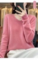 2024 100% Merino pura lana con cuello en V Otoño e Invierno suéter nuevo suéter de cachemira de las mujeres Casual de punto Top DMR201 - details 17