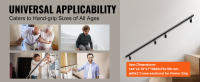 SucceBuy Barandilla de escalera de 12 pies, soporte de pared para escaleras interiores, aleación de aluminio engrosada, capacidad de carga de 440 libras, incluye kit de instalación - details 3