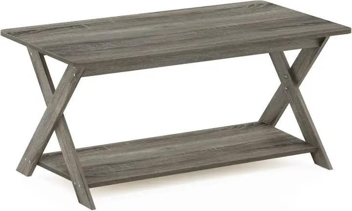 Simpliste Moderne Mesa de Centro Avec Croisée, Blanco - 1