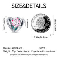 Perla de cereza rosa mágica en plata para pulsera DIY de 3mm, joyería para mujer, regalo de cumpleaños con piedra principal Natural - details 1
