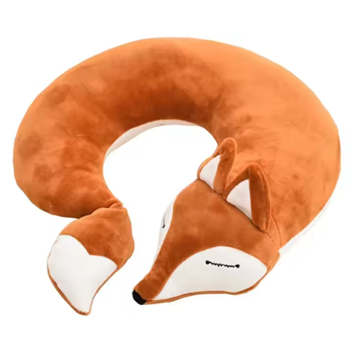 Almohada de viaje en forma de U para niños, almohada de cuello de avión, almohada de dibujos animados, almohadilla cómoda para la siesta, almohada para la cabeza - 1