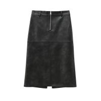 BUNO-Taop & Za otoño nueva moda mujer estilo Casual versátil Simple y de gama alta decoración con cremallera falda de medio cuerpo - details 1