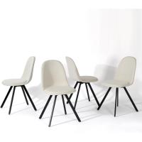 Juego de 4 sillas de comedor con asiento y respaldo suaves, con patas de metal macizo, para salón, dormitorio, cocina o comedor, ante marrón - details 70