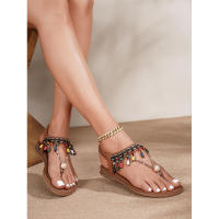 para mujer Nuevo estilo casual Sandalias de playa planas antideslizantes con cuentas - details 5