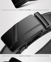 Cinturón de piel sintética para hombre, accesorio de talla grande, 105, 150, 140, 130, 160, 170cm, marca de moda, hebilla Simple automática, negro, 3,5 cm de ancho - details 2