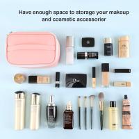Bolsa de maquillaje portátil para mujer, bolsa de viaje para cosméticos, organizador de maquillaje con cremallera y bolsa interior de piel sintética, lavable e impermeable. - details 4