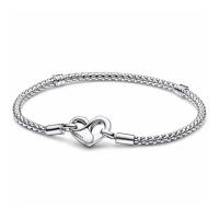 Pulsera con dijes en forma de corazón de amor eterno de Plata de Ley 925, dijes de cuentas, colgantes, joyería fina para mujeres y niñas - details 0